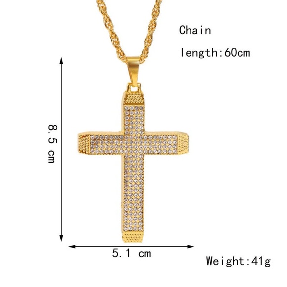 Simple Cross Hip Hop Necklace Exaggerated Pendant Necklace - Picture 10 of 10